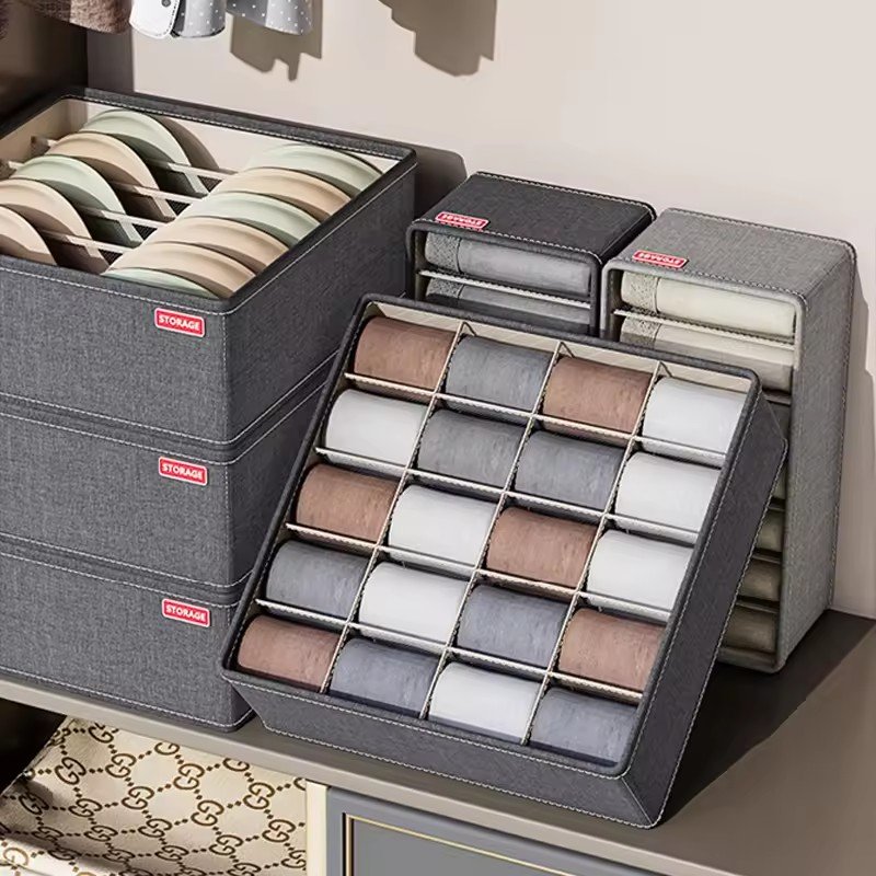 2024 Hot Sell wardrobe underwear organizer foldable panties socks bra storage box drawer underwear storage