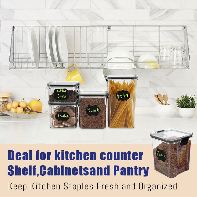 4 Pack Food Storage Containers with lids Plastic BPA-Free Meal Prep Container with Free Labels & Marker