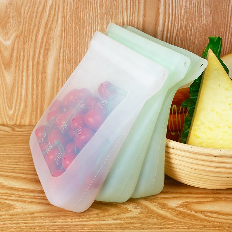 1000/2000MLsilicone food preservation bag food grade reusable silicone reusable silicone bag sealing silicone food bag