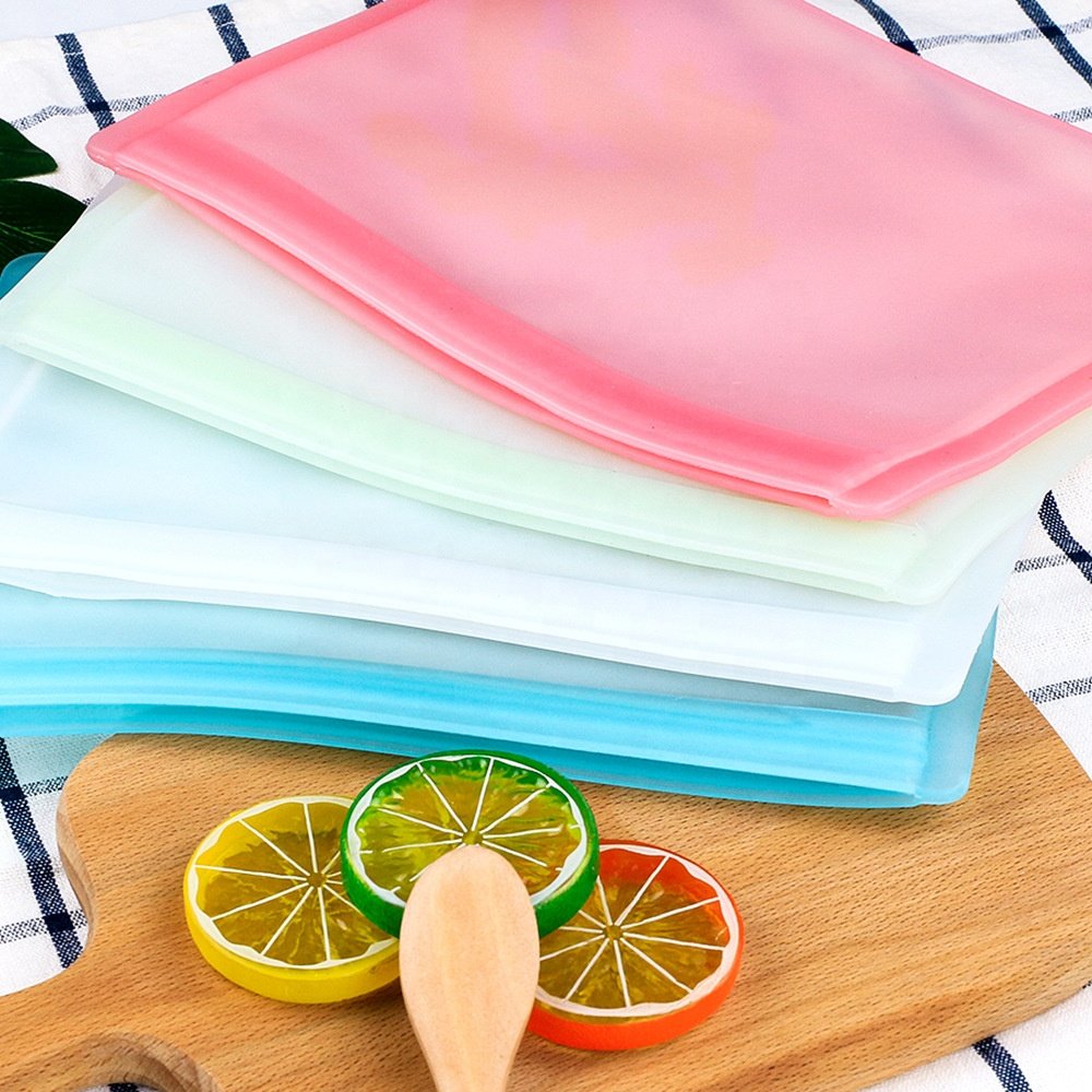 1000/2000MLsilicone food preservation bag food grade reusable silicone reusable silicone bag sealing silicone food bag