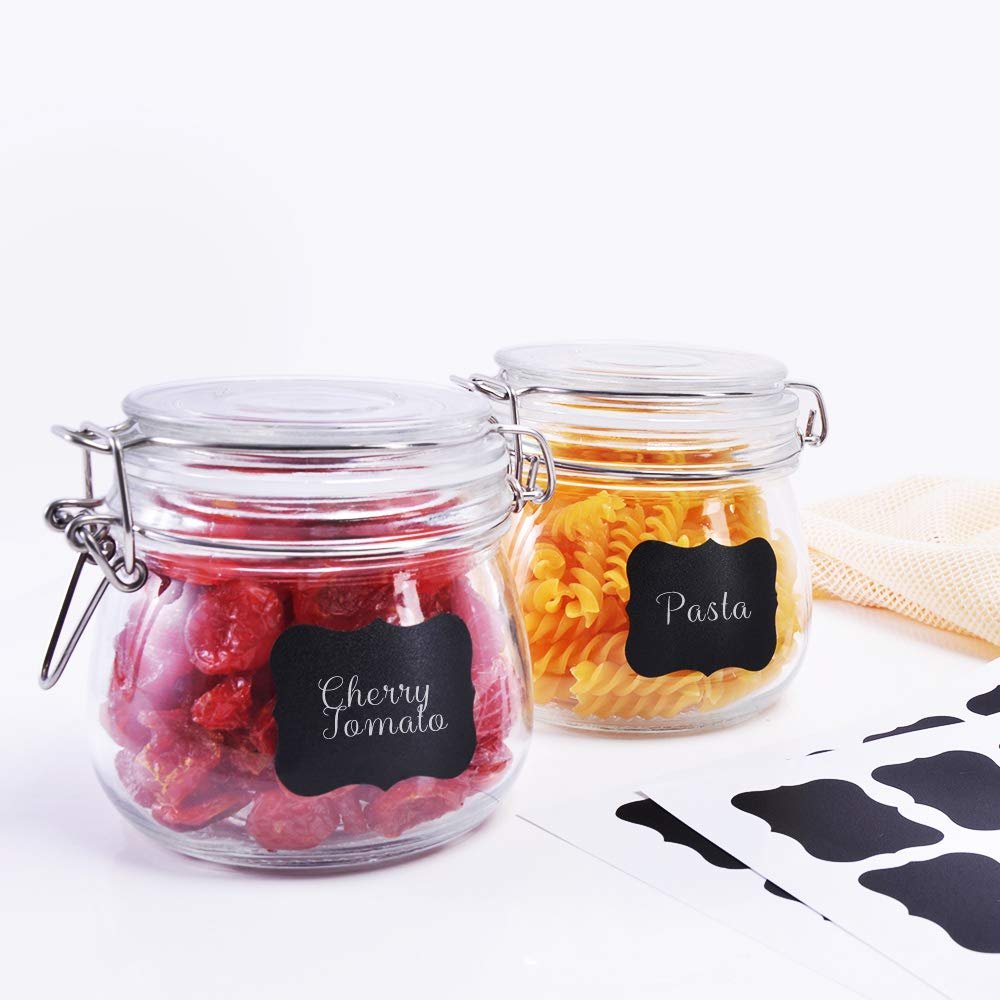 500ml 16OZ wholesale hermetic airtight clear Glass jam kilnar jar with mental clip for food factory