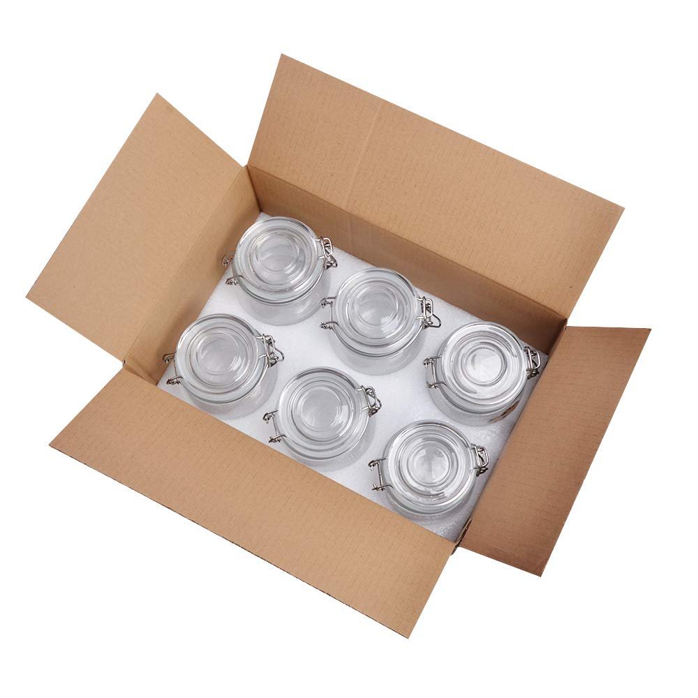 500ml 16OZ wholesale hermetic airtight clear Glass jam kilnar jar with mental clip for food factory