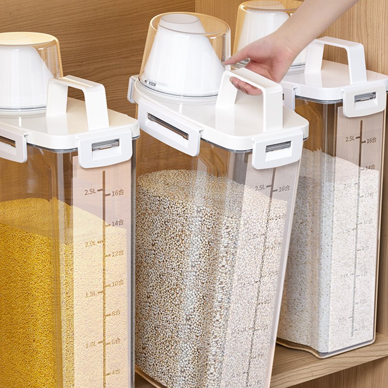Clear Cereal Storage Sealed Can Household Cat Dog Food Storage Jar Airtight Rice Sugar Flour Grain Storage Container