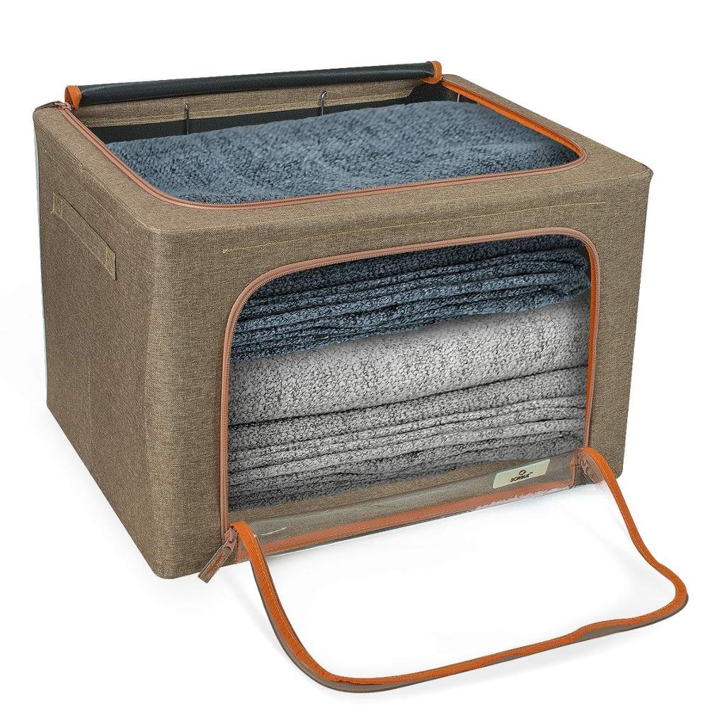 Polyester Durable Bed Clothes Storage Box 110l with Iron Frame