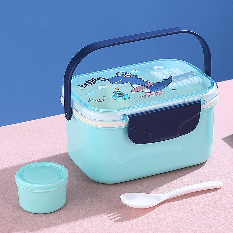 MAIMAI Double Layer Cute Cartoon Bento Lunch Box Plastic Storage Box Fresh Keeping Snack Food Box