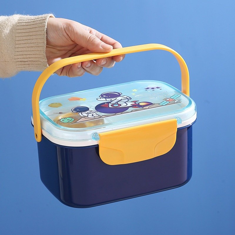 MAIMAI Double Layer Cute Cartoon Bento Lunch Box Plastic Storage Box Fresh Keeping Snack Food Box