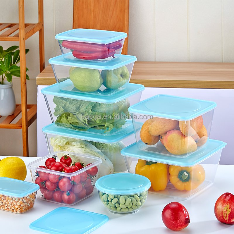 ES90362 food storage container set food grade square plastic water tank container eco 4 plastic lunch box food containers