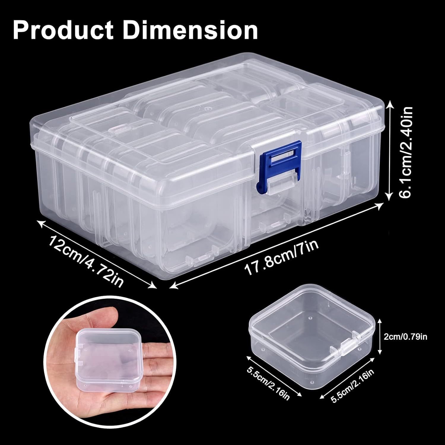 15-Grid Transparent Plastic Storage Box for Art Embroidery Beads Diamond Painting Modern Mini Sorting Jewelry Case