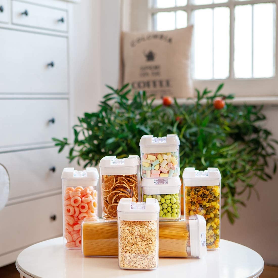 BPA free premium airtight plastic organizer food storage boxes stackable food containers food storage jar