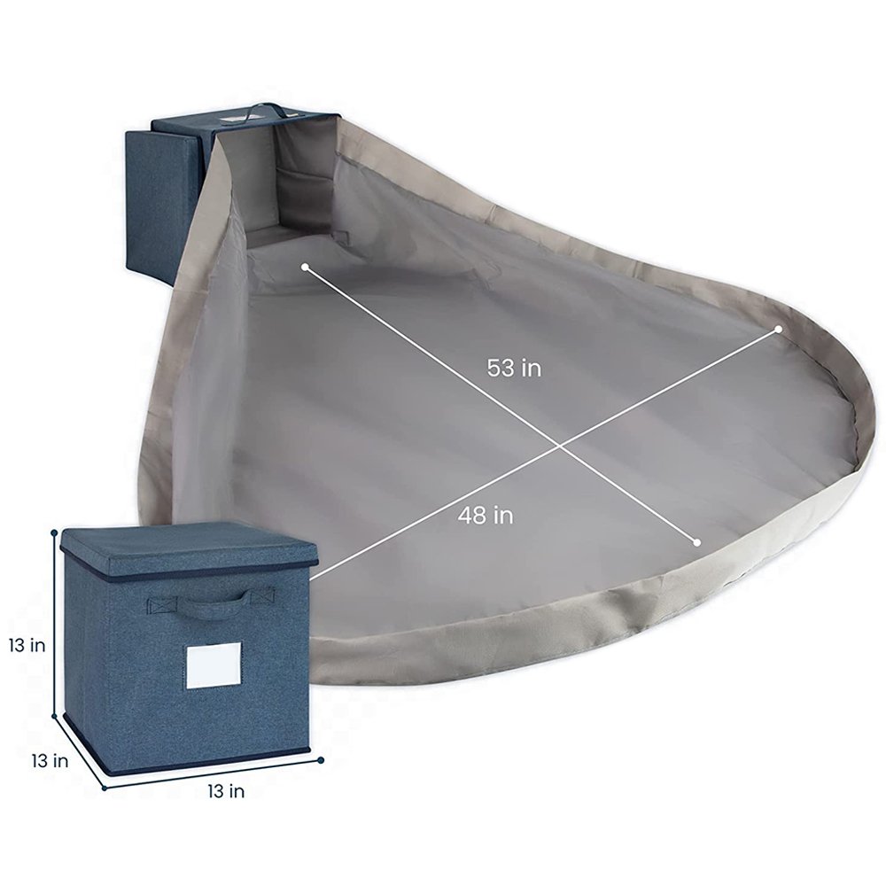 Foldable Toy Storage Baskets with Play Mats Large Capacity Toy Organizer High Quality Children Storage Box