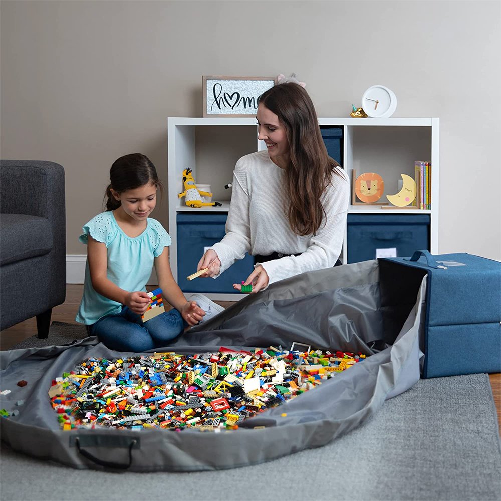 Foldable Toy Storage Baskets with Play Mats Large Capacity Toy Organizer High Quality Children Storage Box