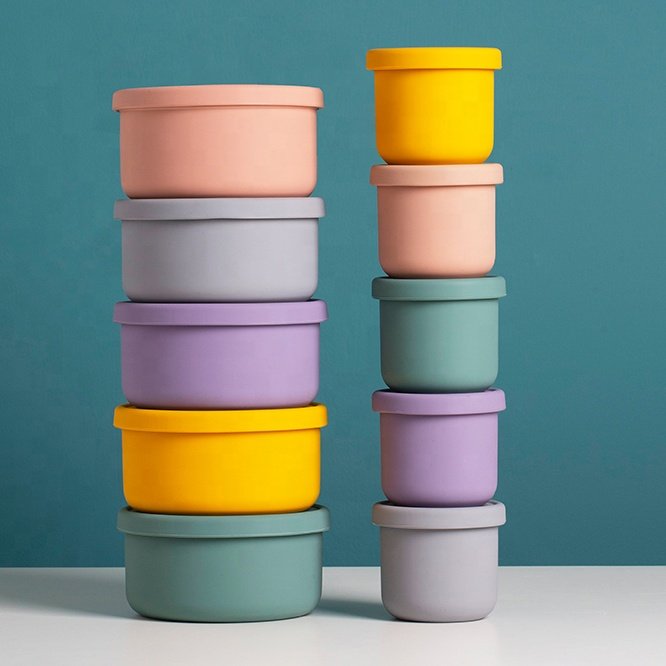 High Quality 250ML Food Grade Silicone Container Portable Food Storage Box Silicone Lunch Box For Kids