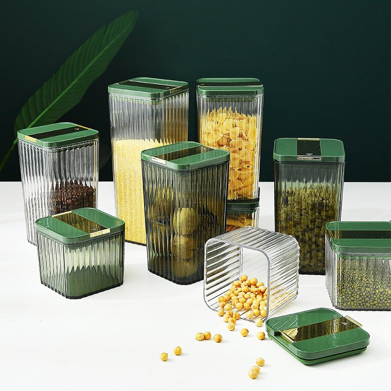 470ml 1800ml PET Stackable Plastic Jar Spicy Jar With Black Lid