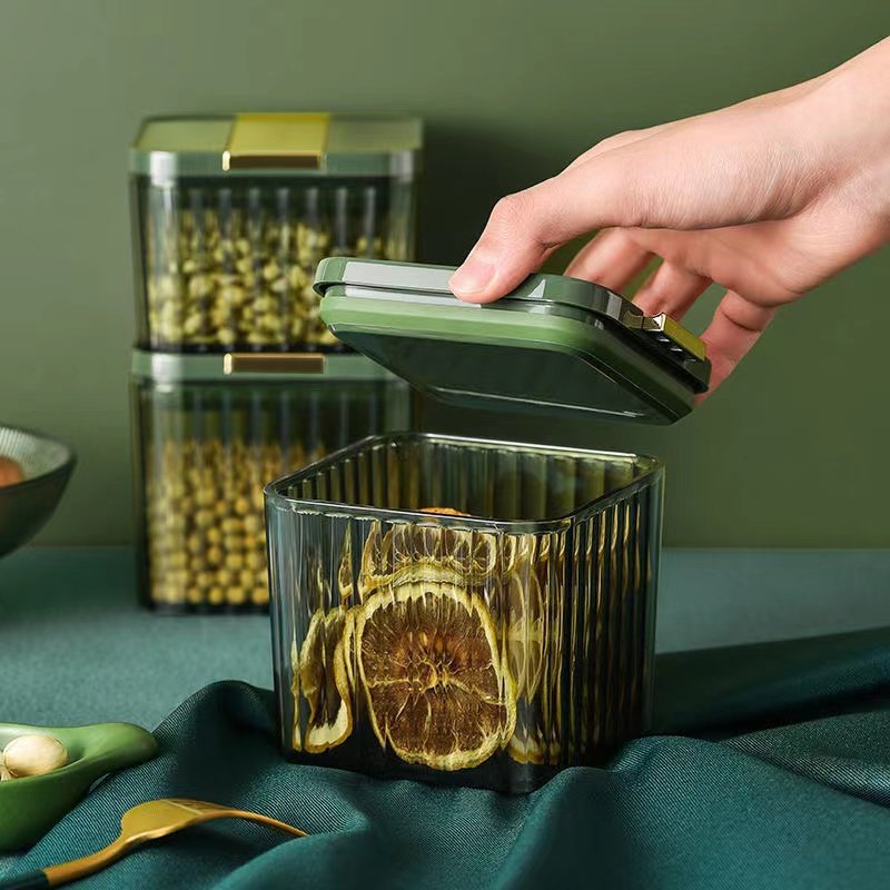 470ml 1800ml PET Stackable Plastic Jar Spicy Jar With Black Lid