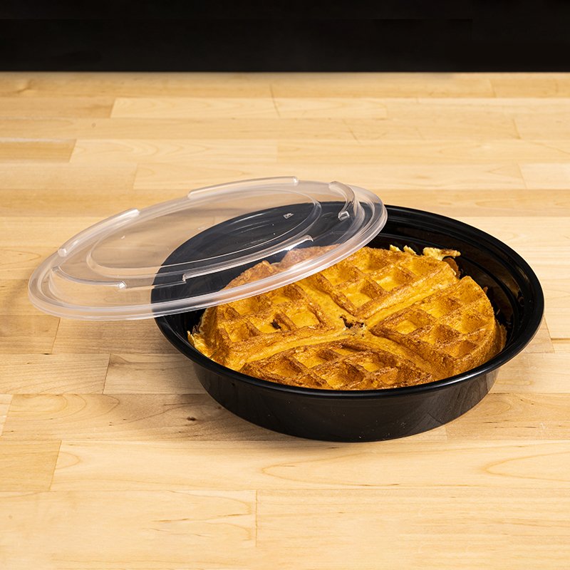 32OZ BPA Free Safe Reusable Disposable Round Plastic Microwave Meal Prep Food Containers/Lunch Box With Lid