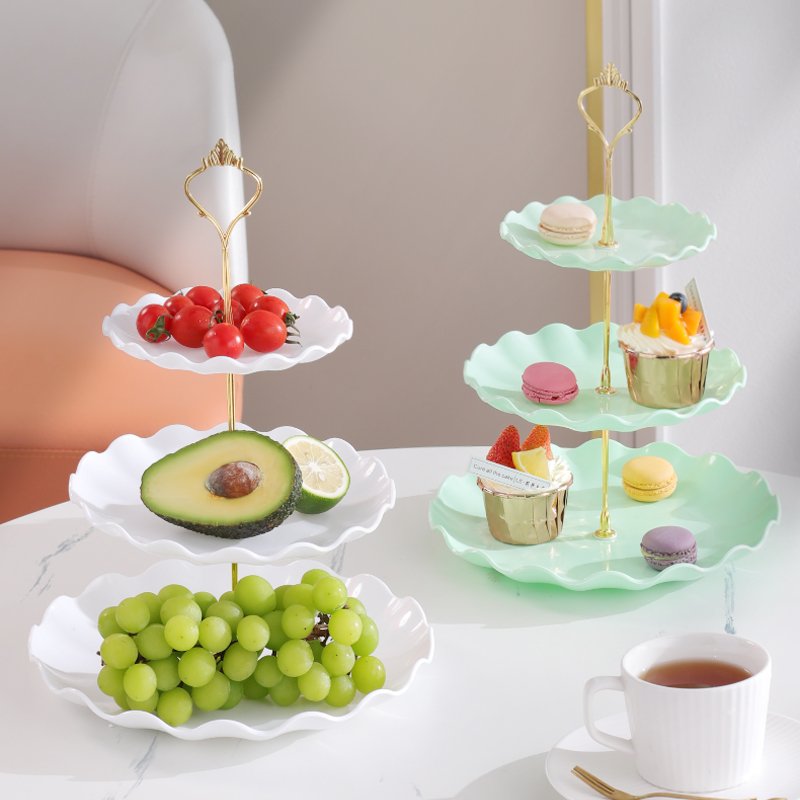 Cake Stand and Dessert Tray for Weddings Tea Parties Snack Cups Rounded Foldable Design for Food Storage Packing