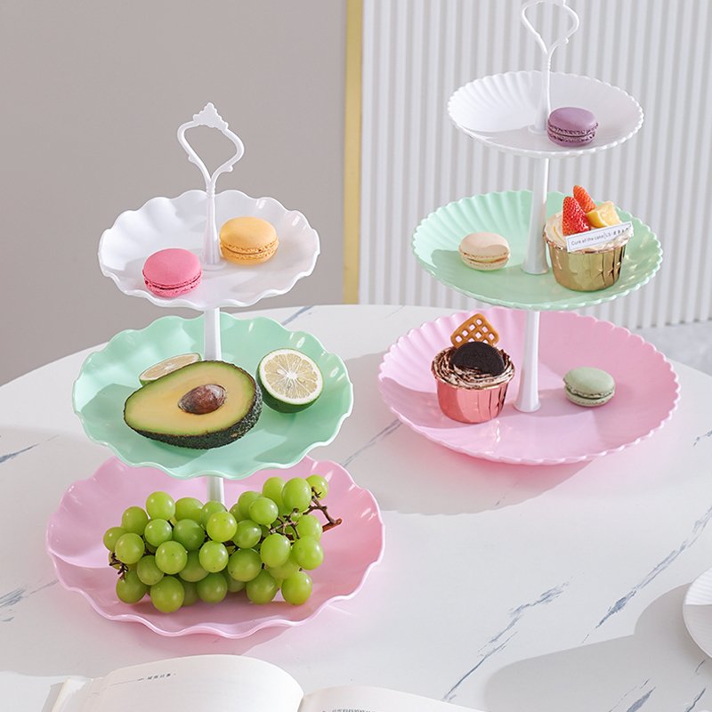 Cake Stand and Dessert Tray for Weddings Tea Parties Snack Cups Rounded Foldable Design for Food Storage Packing