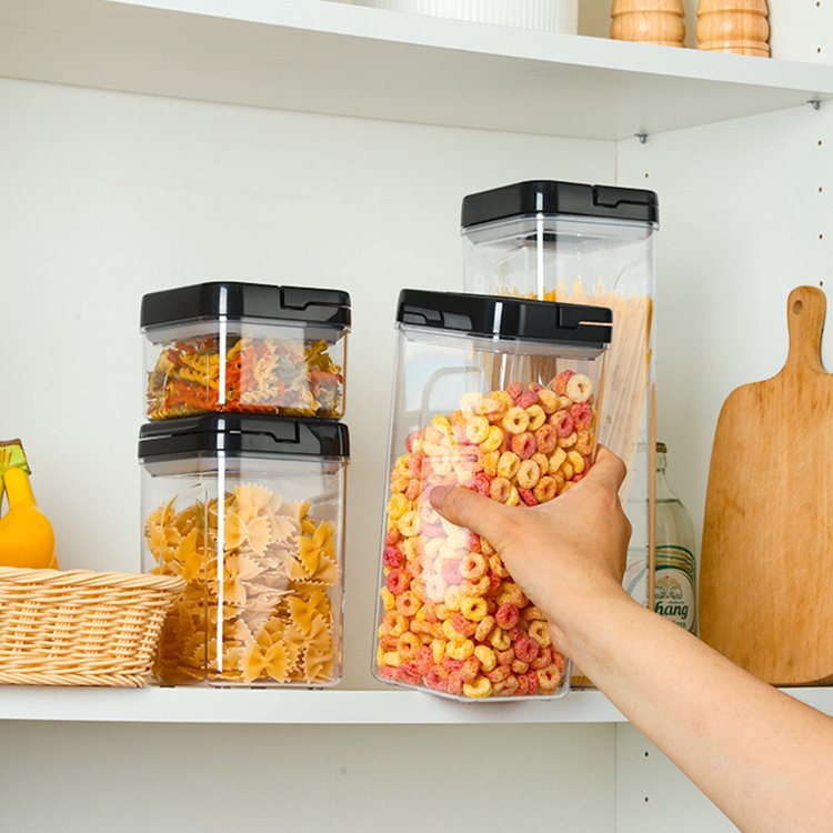 Wholesale Home Kitchen Pantry Stackable Large Airtight Seal Vacuum food Cerel Coffee Container Jar Organizer storage Box Set