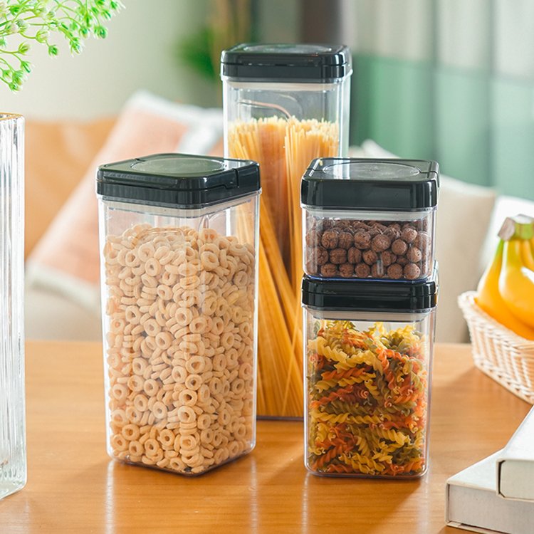 Wholesale Home Kitchen Pantry Stackable Large Airtight Seal Vacuum food Cerel Coffee Container Jar Organizer storage Box Set