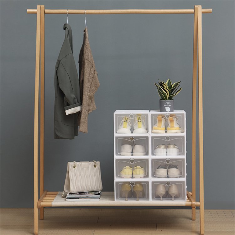 2024 Hot Selling Plastic Shoe Box Organizer Single Multifunction Storage Bathroom Living Room Sneaker Boxes