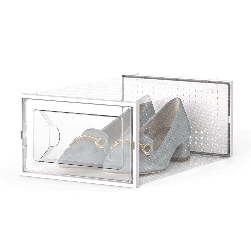 Clear Plastic Stackable Shoe Organizer for Closet Shoe Storage Boxes Shoe Storage Containers