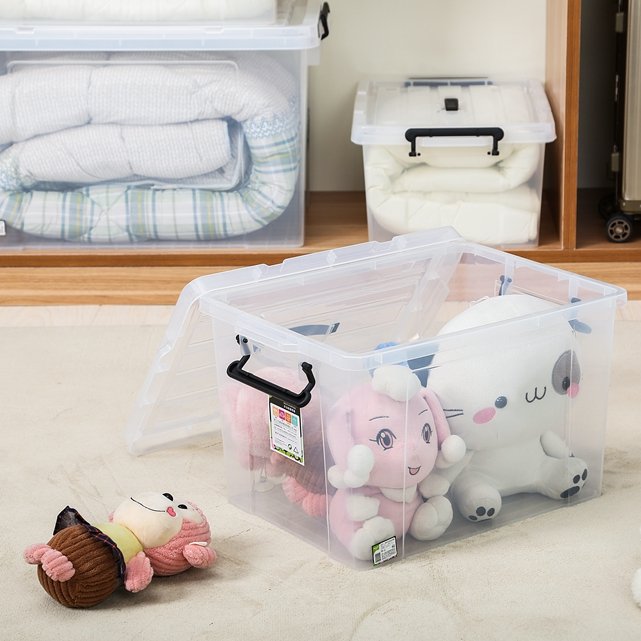 2024 Hot-sale 14-120L Transparent PP Plastic Portable Toys Storage Box