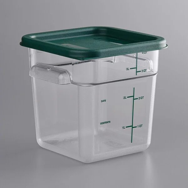 4QT Plastic Polycarbonate Polypropylene Square Round Food Container Bulk Food Storage Container