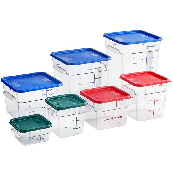 4QT Plastic Polycarbonate Polypropylene Square Round Food Container Bulk Food Storage Container