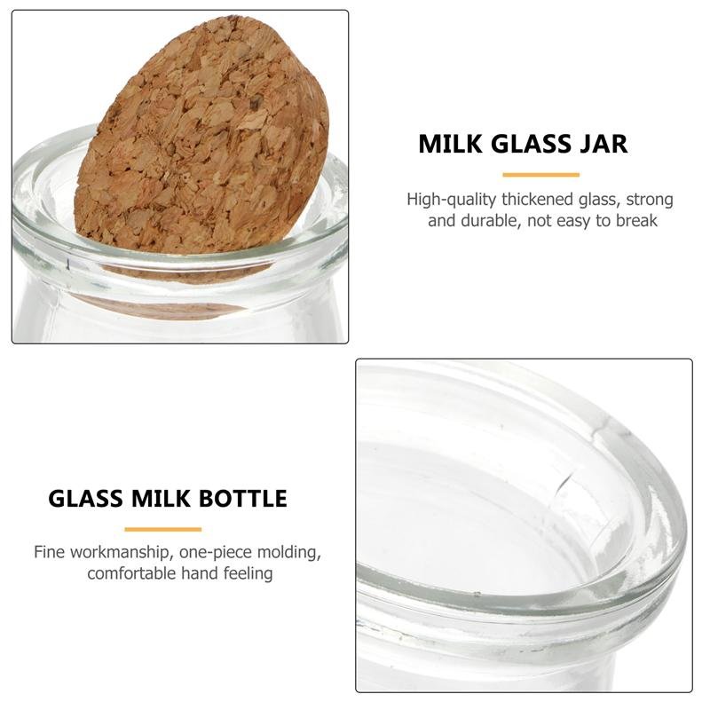 Mini Yogurt Jars 7 oz Glass Favor Jars with Cork Lids Glass Pudding jars Glass Containers with Lids Wedding