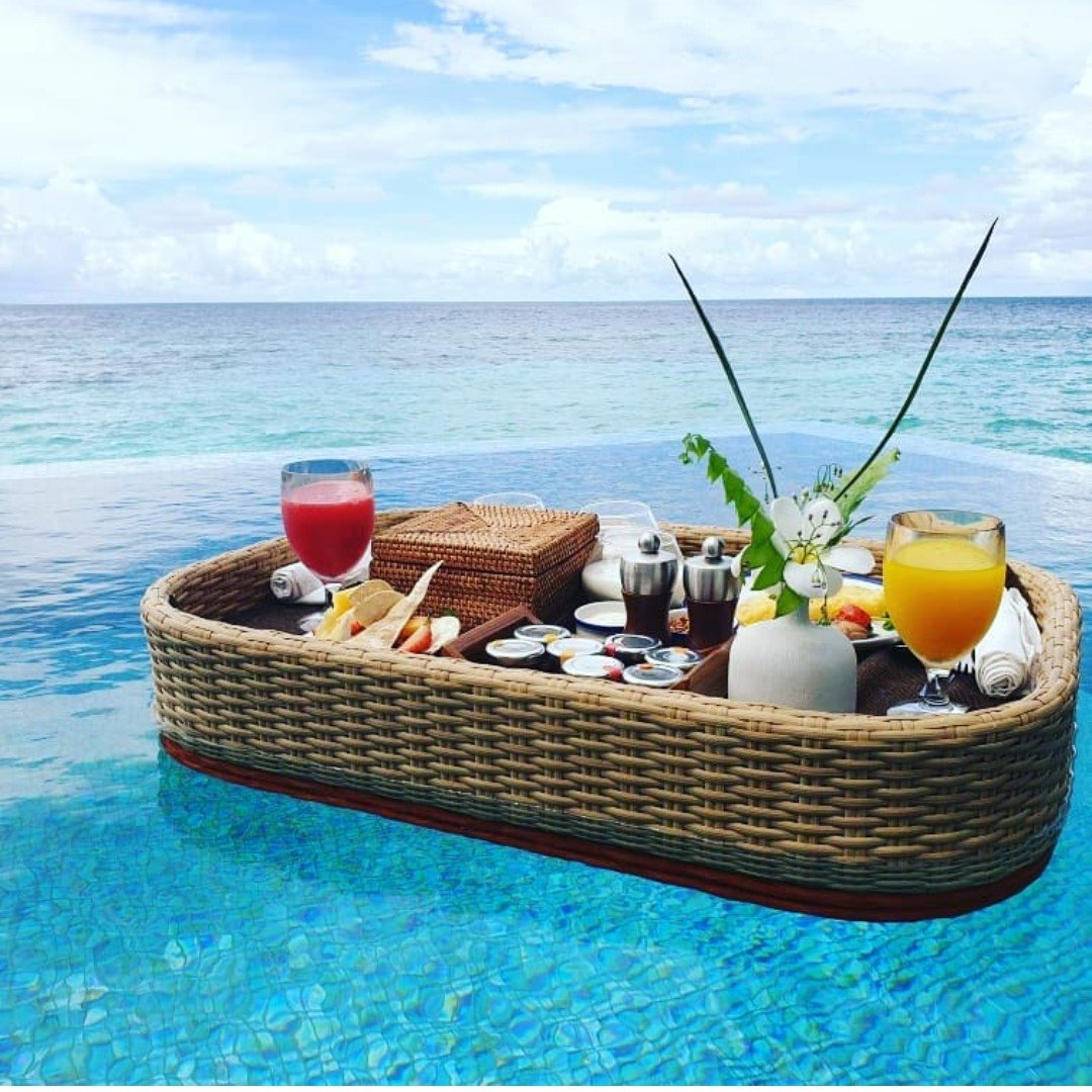 Hot Coming Summer Rattan Floating Tray Float Tray Is used to Serve Breakfast in Swimming Pool Made In Vietnam Akina