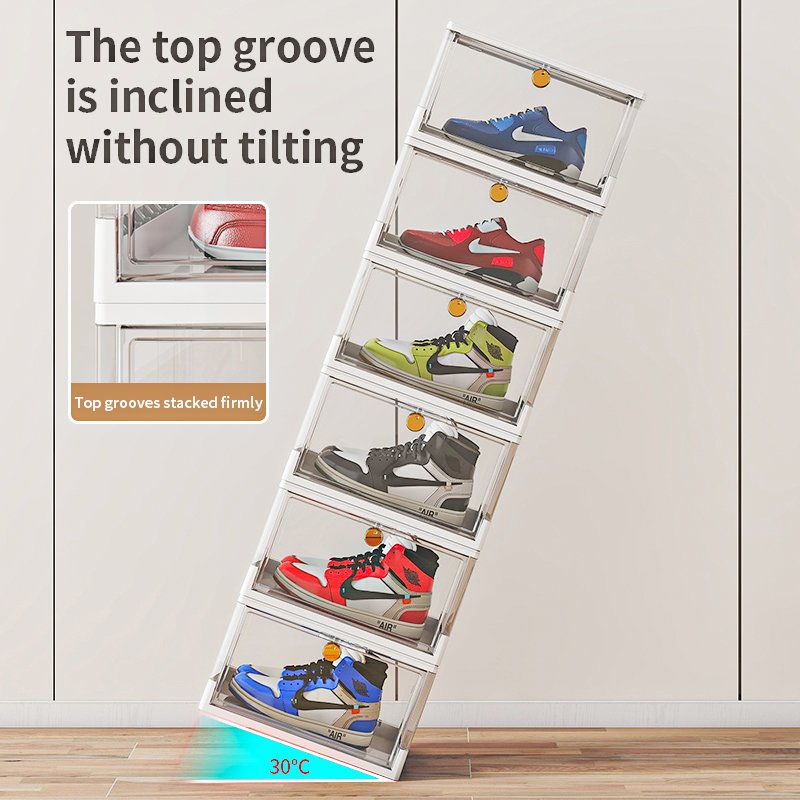Foldable Plastic Shoe Storage Box 10pcs Foldable Organizer Clear Collapsible Plastic Storage Boxes & Bins