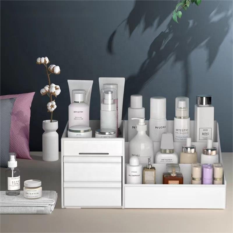 Dresser Desktop Storage Box Plastic Storage Box Cosmetic Skin Care Makeup Box Drawer Organizer