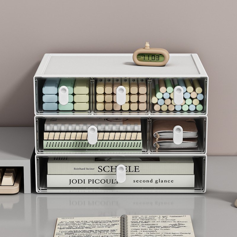 Detachable Makeup Storage Office Stationery Supplies Desktop Organizer for Office School Plastic Desktop Drawer Storage Box