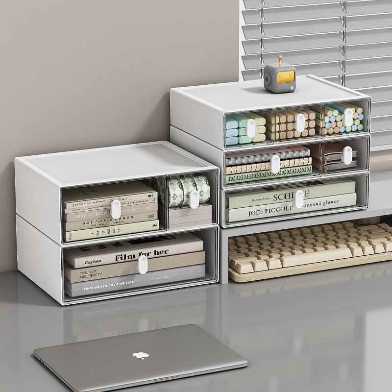 Detachable Makeup Storage Office Stationery Supplies Desktop Organizer for Office School Plastic Desktop Drawer Storage Box