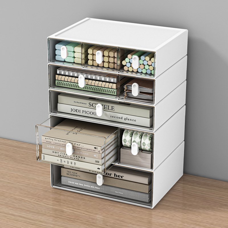 Detachable Makeup Storage Office Stationery Supplies Desktop Organizer for Office School Plastic Desktop Drawer Storage Box