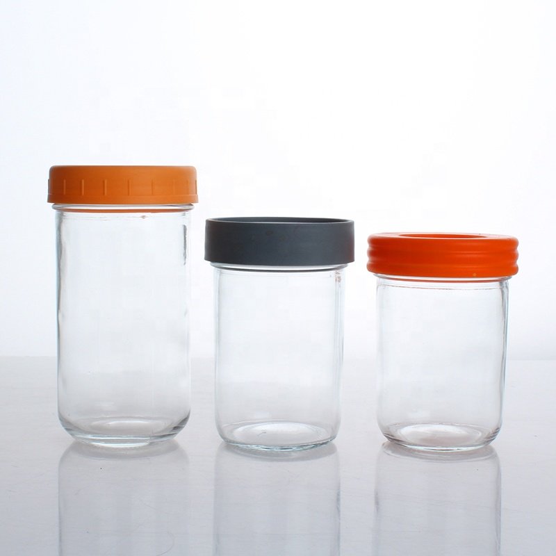 Glass Jar Supplier Wholesale Kitchen Wide Mouth Mason Jars Glass Storage Jars with Lid 8 Oz 16 Oz Food Customized CLASSIC Party