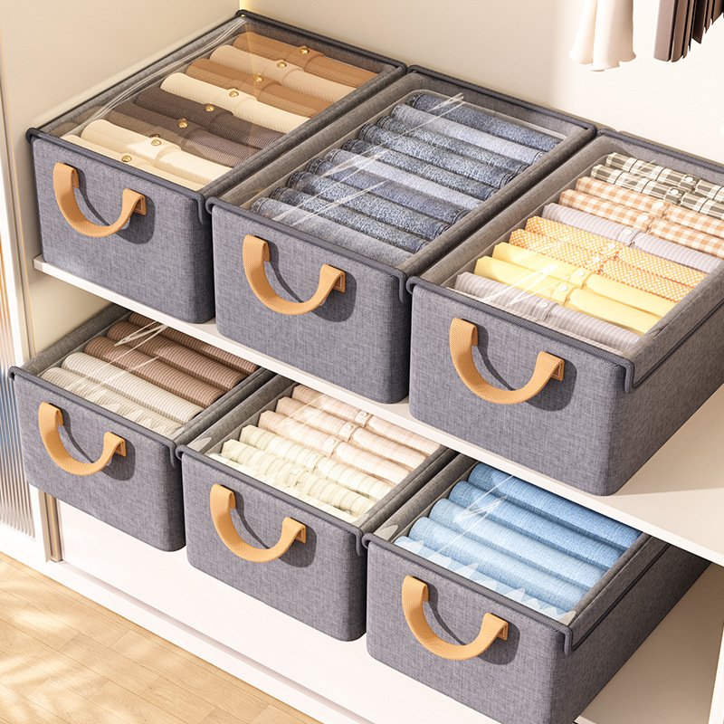 China Factory Wholesale 2024 New Foldable Drawer Organizer Clothes Separated Storage Box Jeans Organizer For Closet