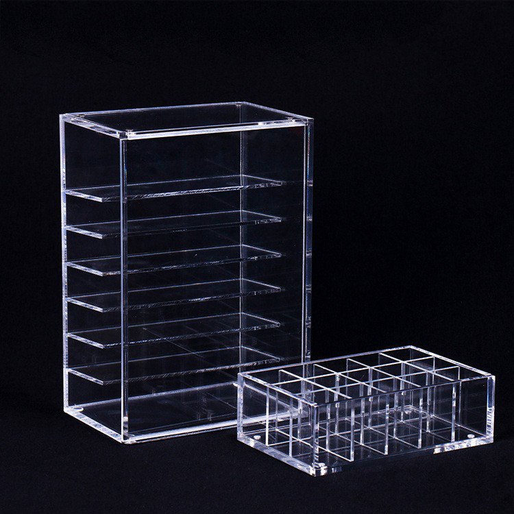 Factory direct acrylic storage box transparent clamshell drawer type cosmetics storage display rack cabinet