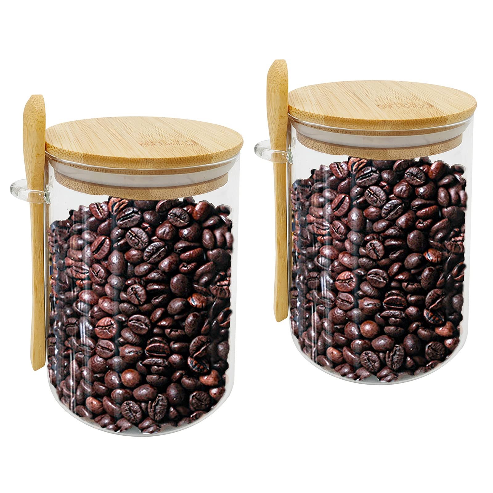 cereal breakfast cup borosilicate glass jar with bamboo lid and spoon glass storage food coffee spice jar