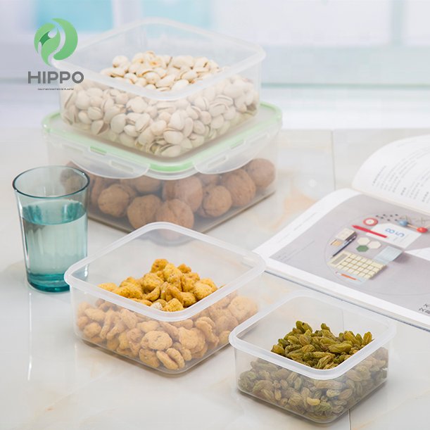 Popular 4 pcs custom print small plastic food container set