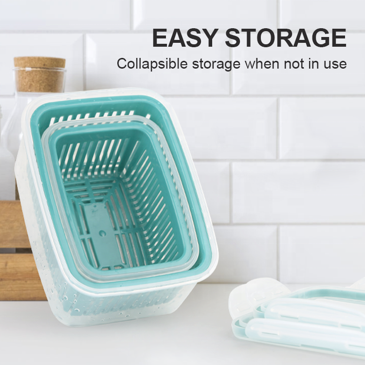 Gloway Kitchen Food Storage 5 Spec. Plastic Stackable Fruit And Vegetable Storage Container Refrigerator Organizer Bins Basket
