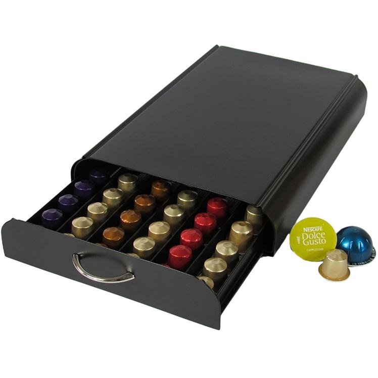 50pcs Multi-Functional Metal Coffee Pod Drawer Steel Kitchen Storage Box Packaged Home Compatible Dolce Gusto Vertuoline
