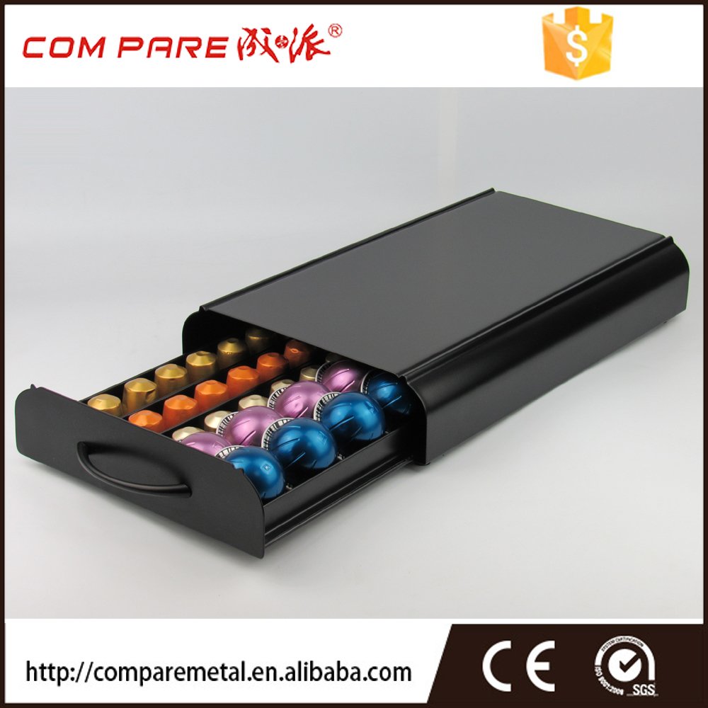 50pcs Multi-Functional Metal Coffee Pod Drawer Steel Kitchen Storage Box Packaged Home Compatible Dolce Gusto Vertuoline