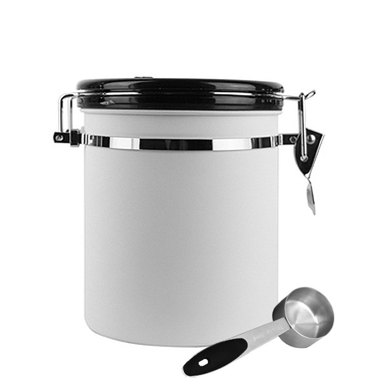 DD1280 304 Stainless Steel Food Storage Containers With Exhaust Valve Seal Pot Dust Proof Coffee Bean Powder Sealed Tank