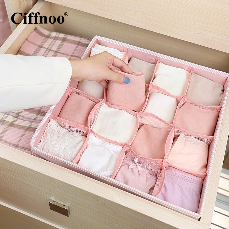 Underwear storage box split drawer folding Japanese household socks storage box underwear bra Sock Tie Foldable finishing box