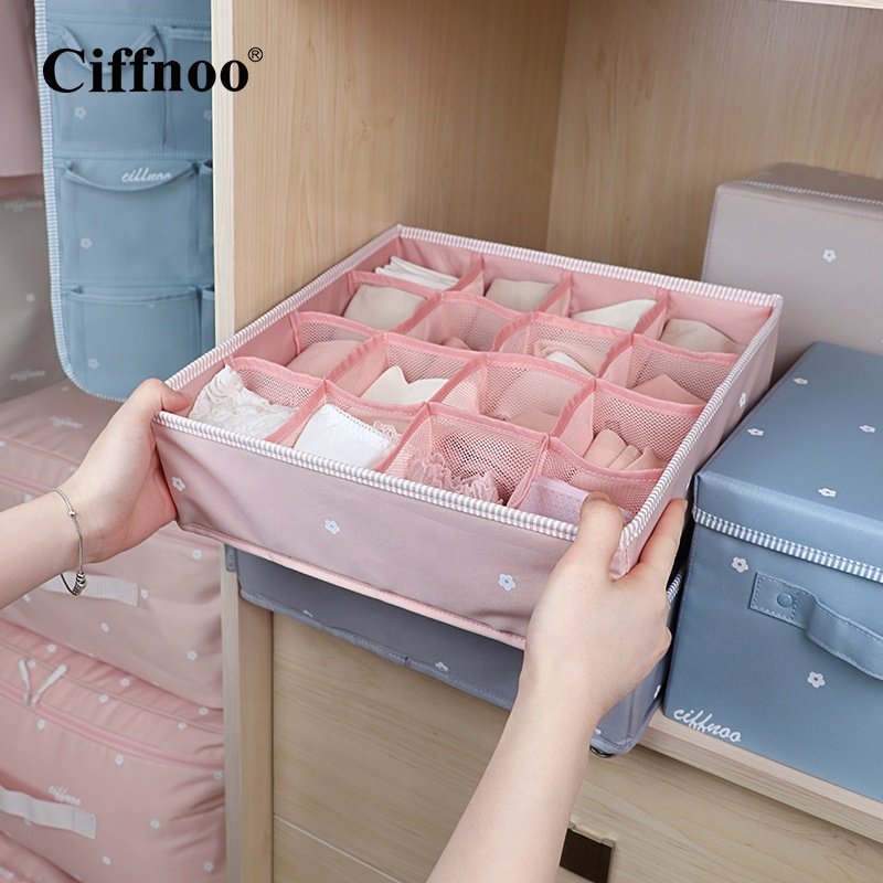 Underwear storage box split drawer folding Japanese household socks storage box underwear bra Sock Tie Foldable finishing box