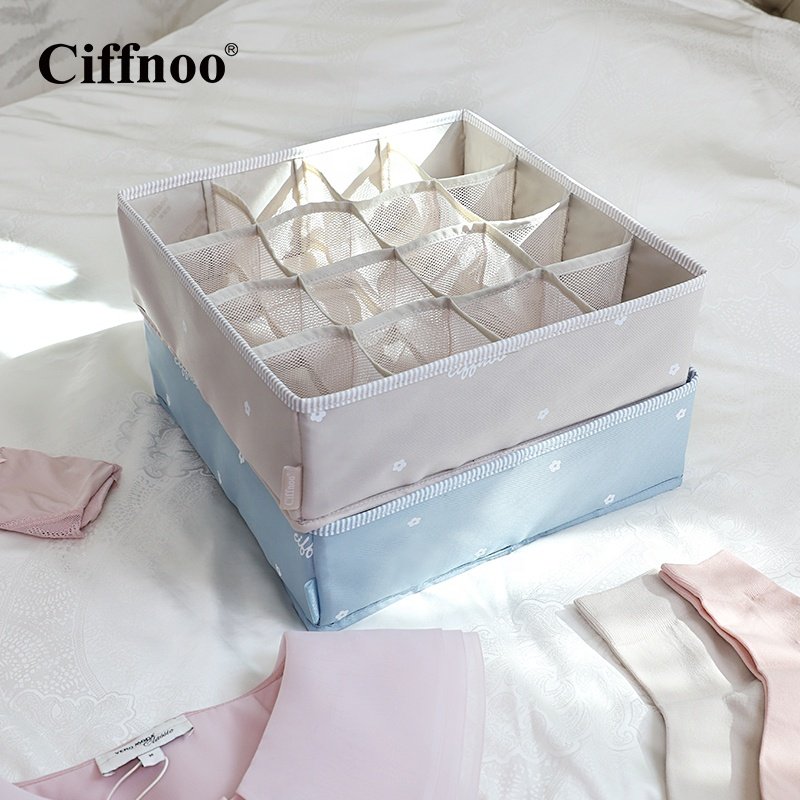 Underwear storage box split drawer folding Japanese household socks storage box underwear bra Sock Tie Foldable finishing box