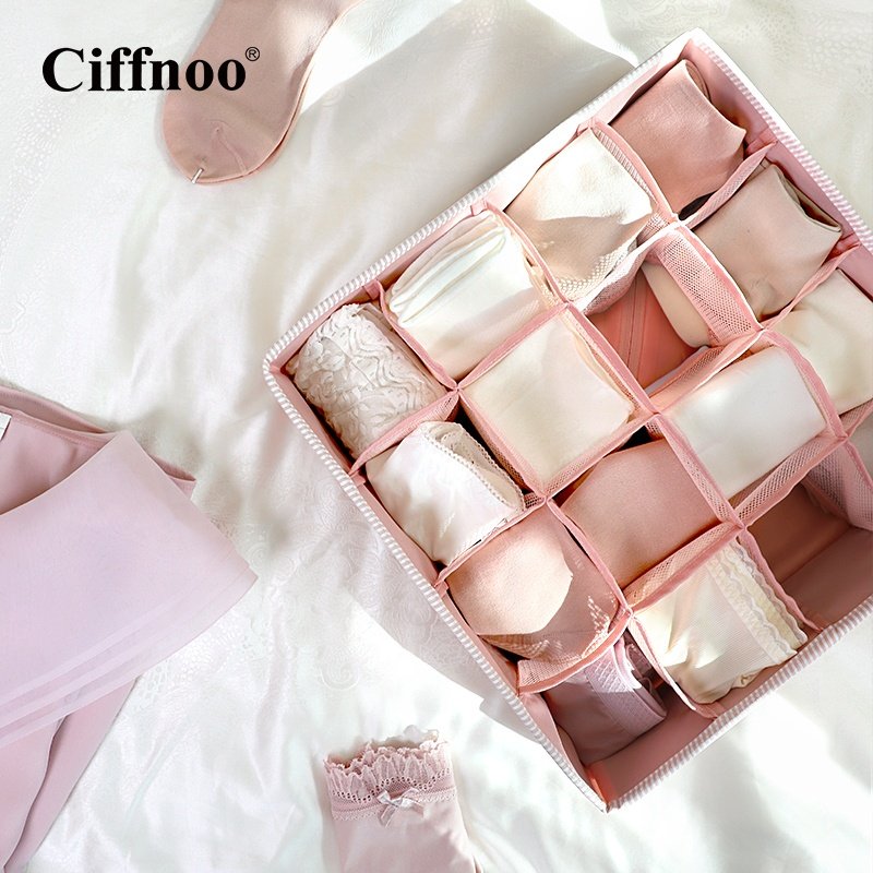 Underwear storage box split drawer folding Japanese household socks storage box underwear bra Sock Tie Foldable finishing box