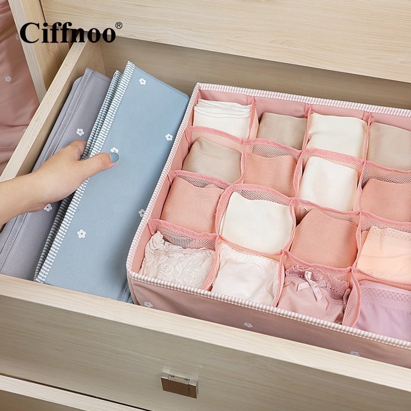 Underwear storage box split drawer folding Japanese household socks storage box underwear bra Sock Tie Foldable finishing box