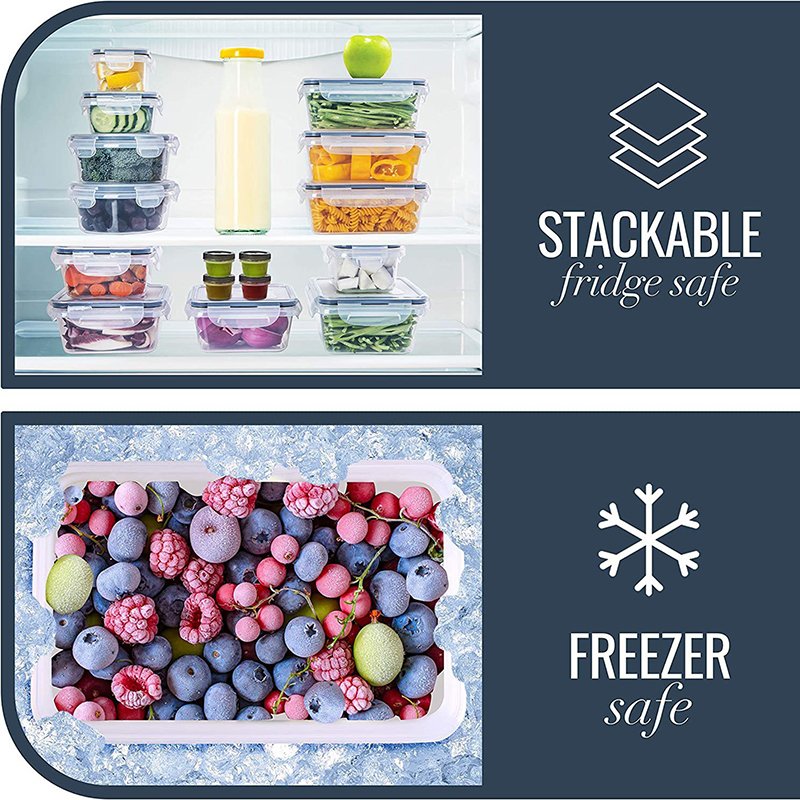 34PCS/Set BPA Free Microwave Refrigerator Organizer Set Plastic With Lids Kitchen Food Storage Container